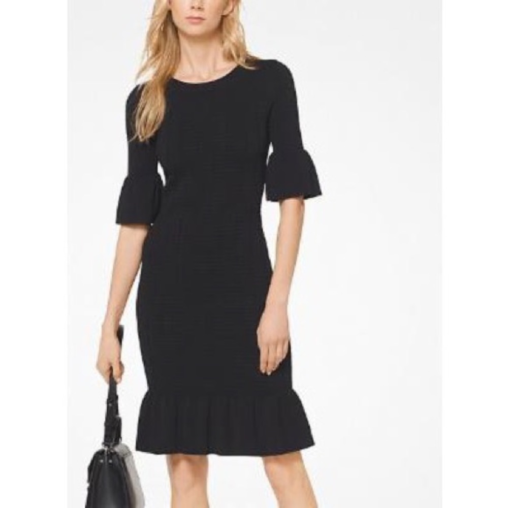 NWT Michael Kors Stretch-Knit Bell-Cuff Dress